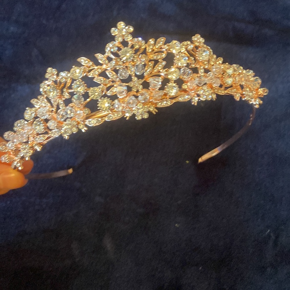 Beaded rose-gold tiara